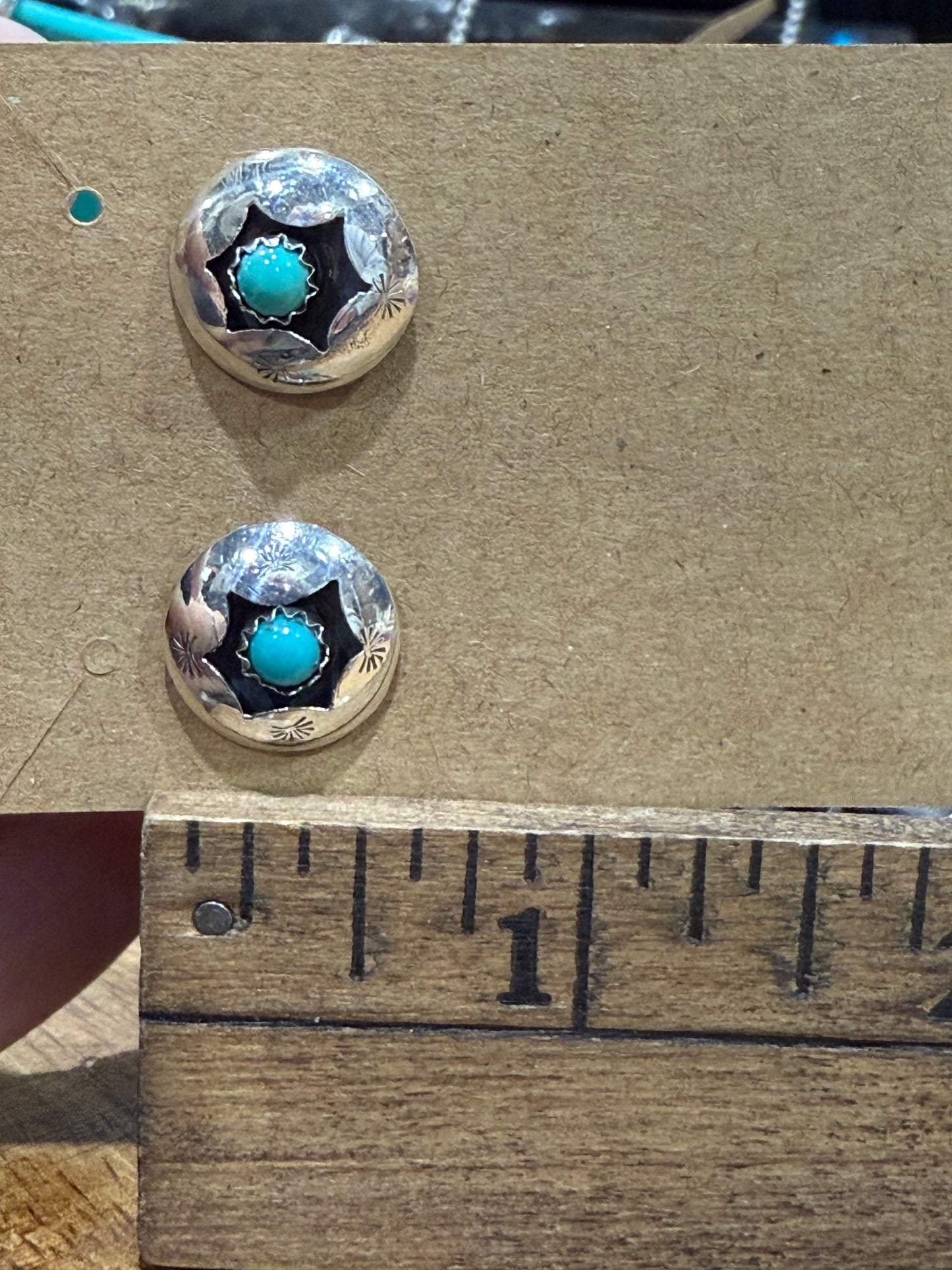 Sterling Silver Shadow Box Turquoise Earrings