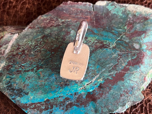 Royston Ribbon Rectangle Turquoise Sterling Hat Token