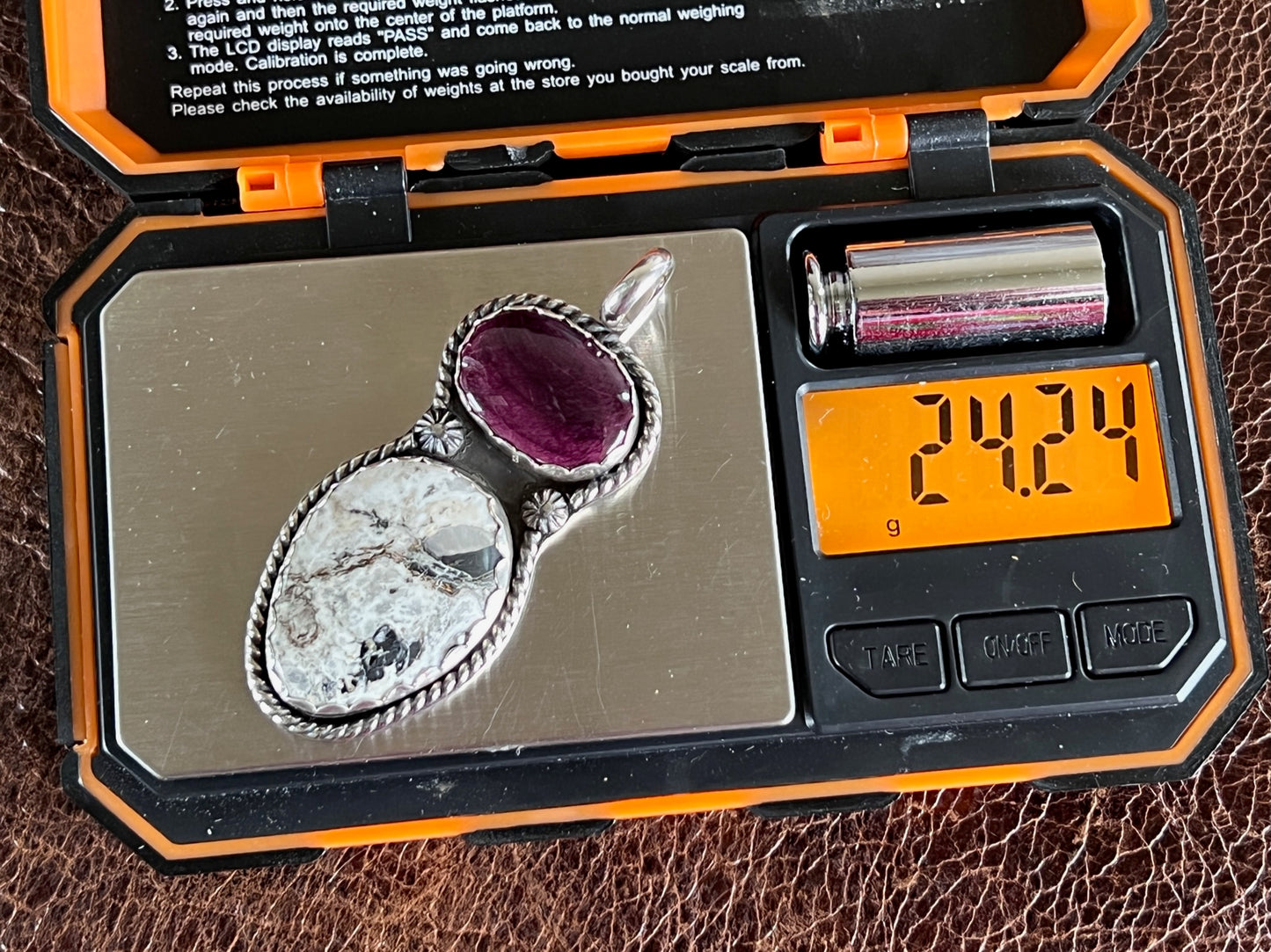 GORGEOUS Purple Spiny Oyster White Buffalo Pendant