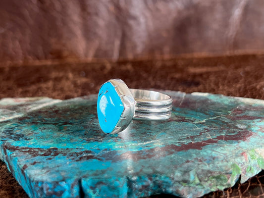Sleeping Beauty Turquoise 3 Row Ring
