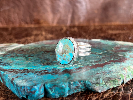 Kingman Turquoise 3 Row Ring