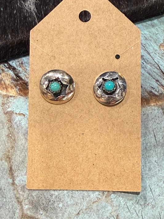 Sterling Silver Shadow Box Turquoise Earrings