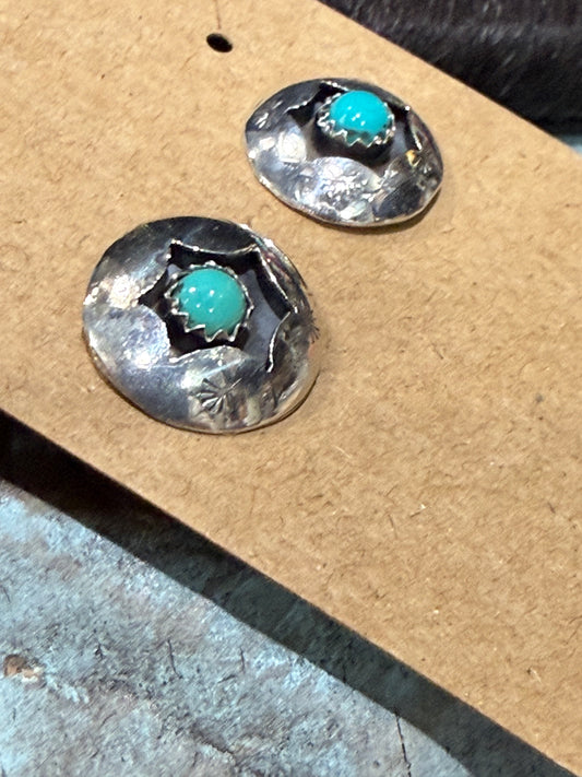 Sterling Silver Shadow Box Turquoise Earrings