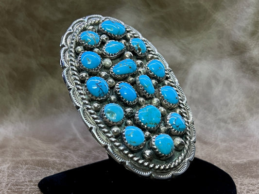 Navajo Turquoise Large Cluster Ring