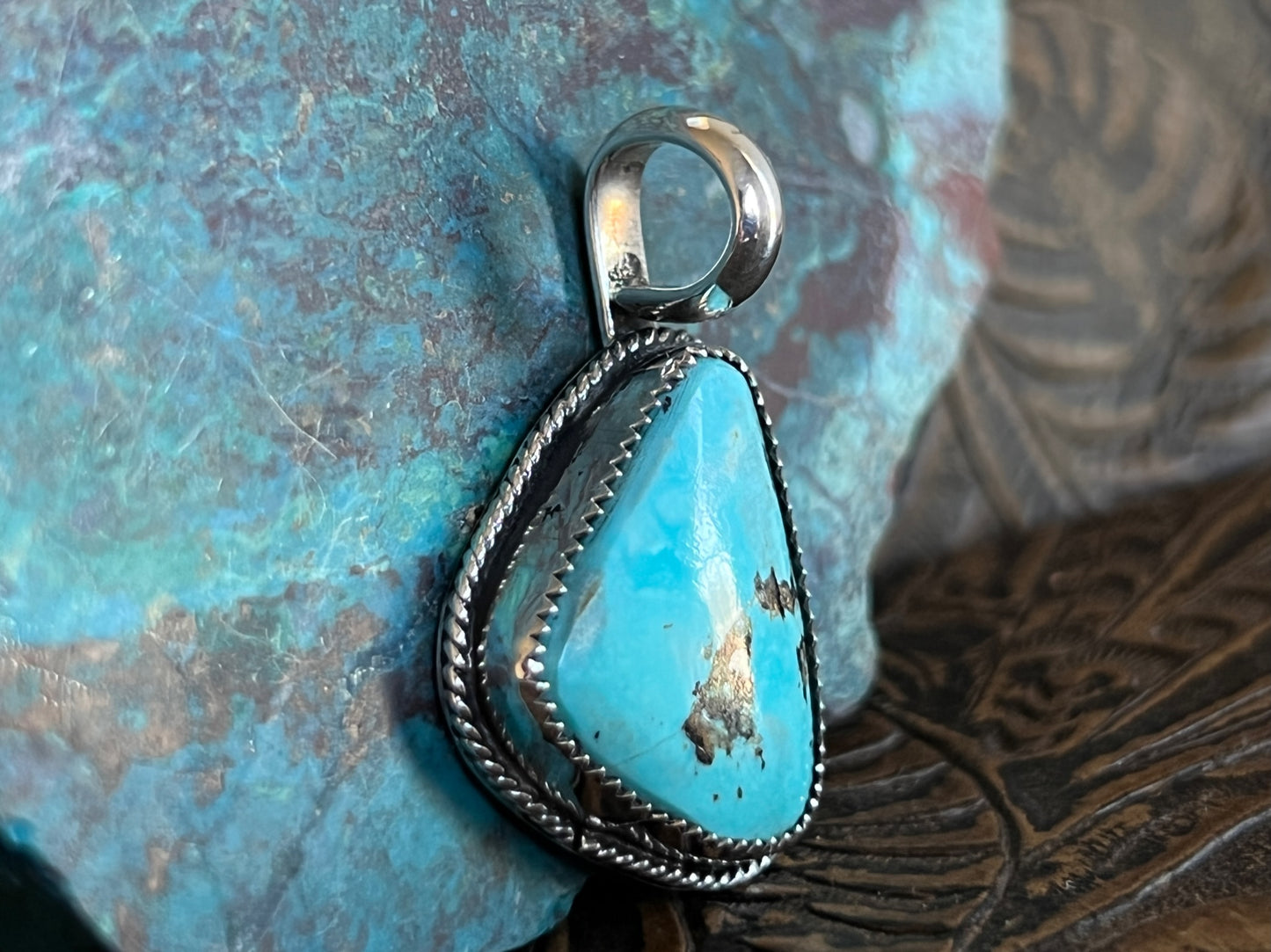 Blue Freeform Turquoise Pendant