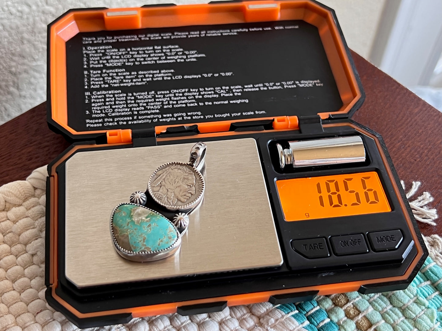 Turquoise Buffalo Nickel Pendant