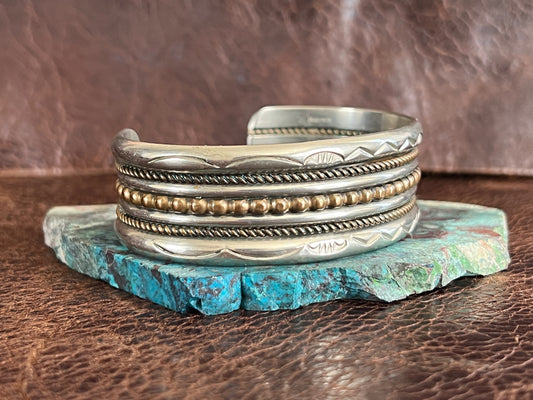 Vintage Sterling 7 Row Cuff Bracelet