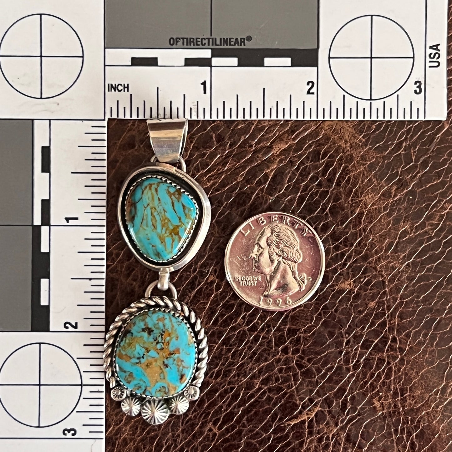 Turquoise Double Stone Pendant by Jeanette Dale