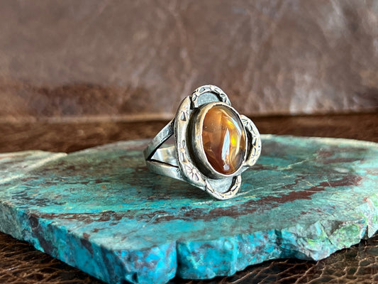 Vintage Mexican Fire Agate Ring