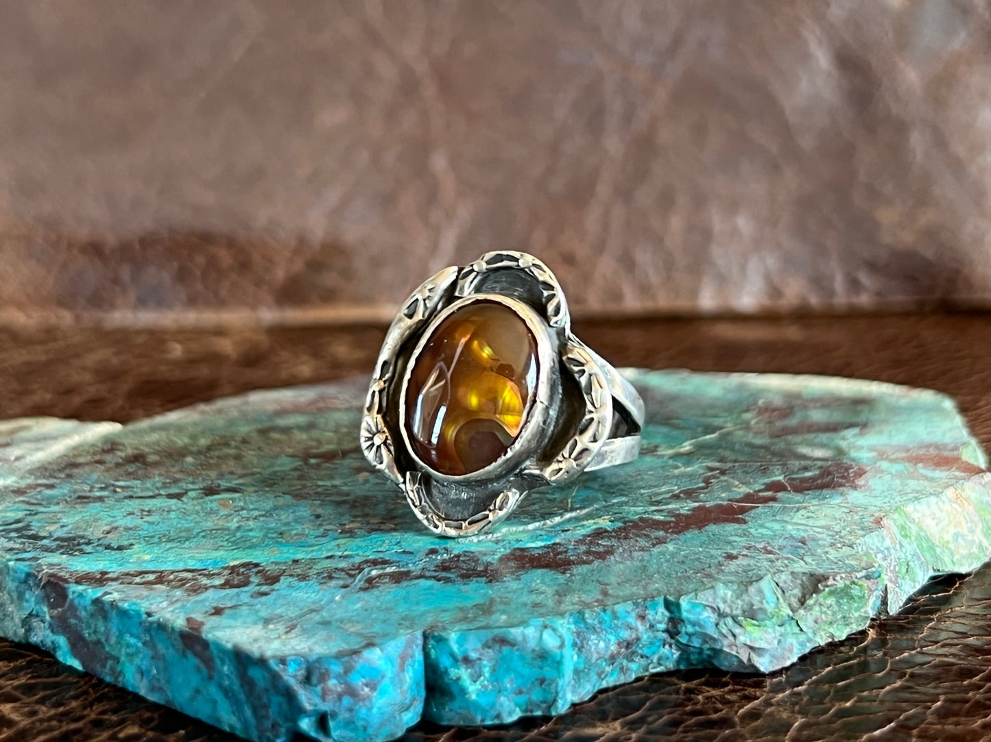 Vintage Mexican Fire Agate Ring