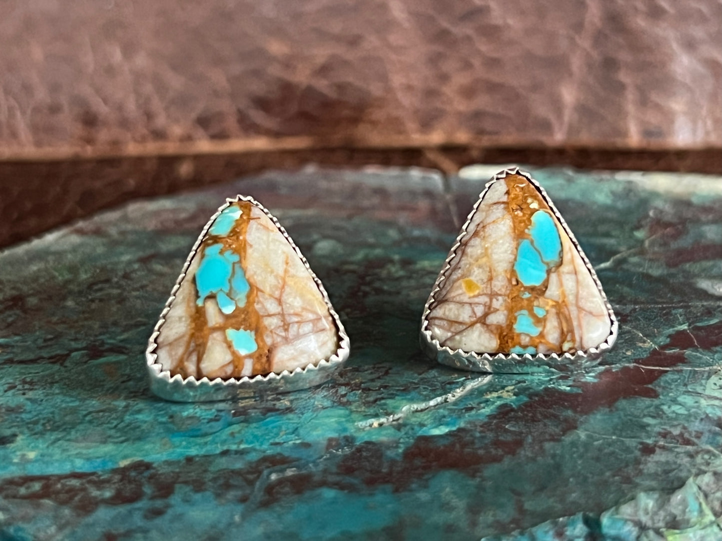 Royston Ribbon Turquoise Post Earrings