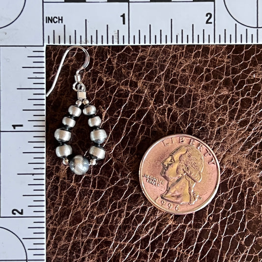 Sterling Silver Graduated Size Oxy bead Earrings