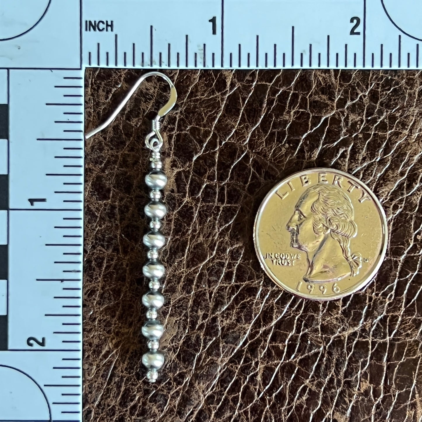 Sterling Silver 4mm Oxybead Drop Earrings