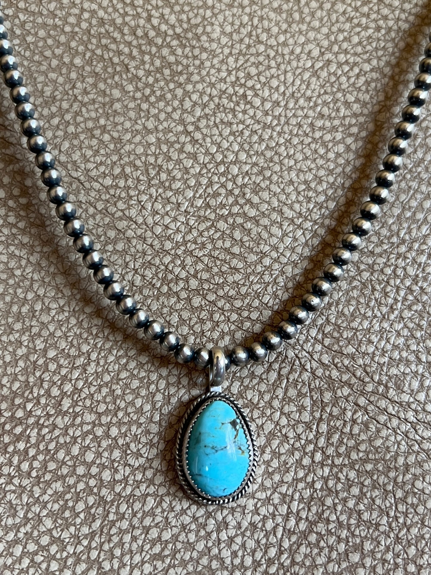 Blue Teardrop Turquoise Pendant