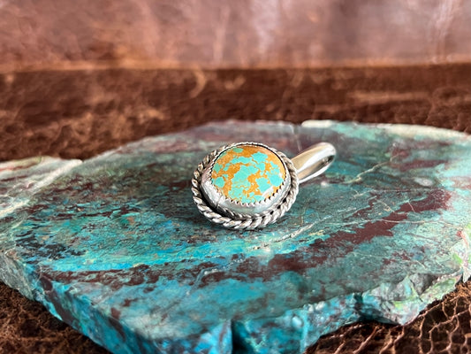 Royston Round Turquoise Sterling Hat Token