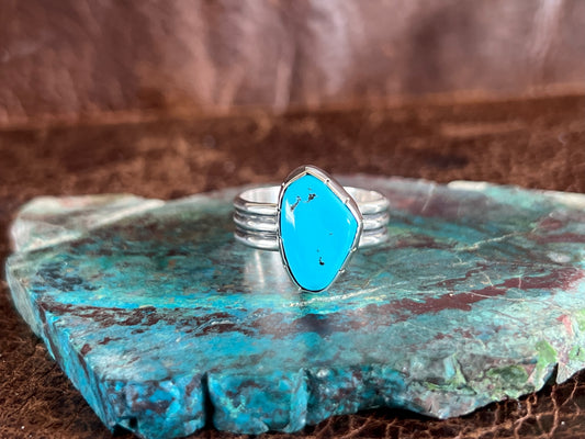 Sleeping Beauty Turquoise 3 Row Ring