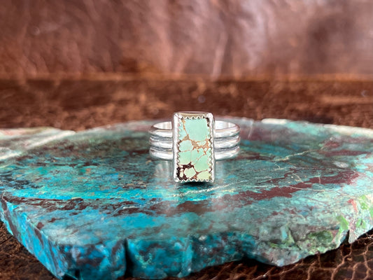 Pilot Mountain Turquoise 3 Row Ring