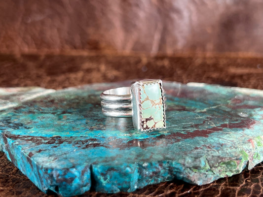 Pilot Mountain Turquoise 3 Row Ring