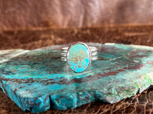 Kingman Turquoise 3 Row Ring